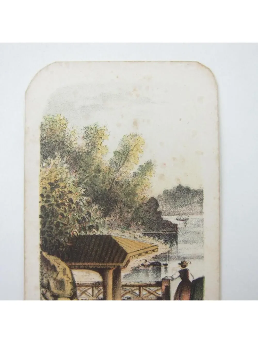 Prang Color Litho Print Glimpse of the Lake Central Park New York Antique 1864